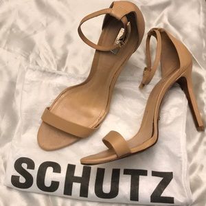 Schutz nude strappy heeled sandal